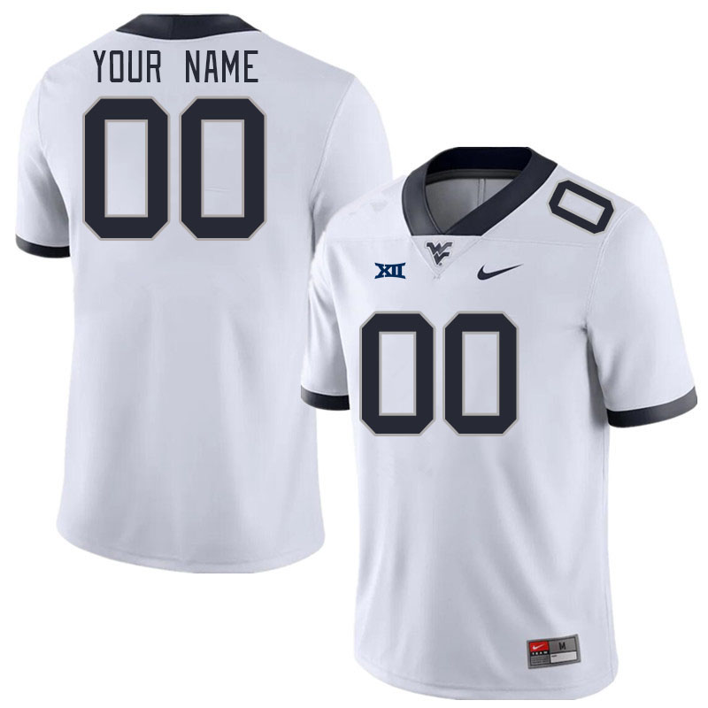 Custom West Virginia Mountaineers Name And Number College Football Jerseys Stitched-White - Click Image to Close